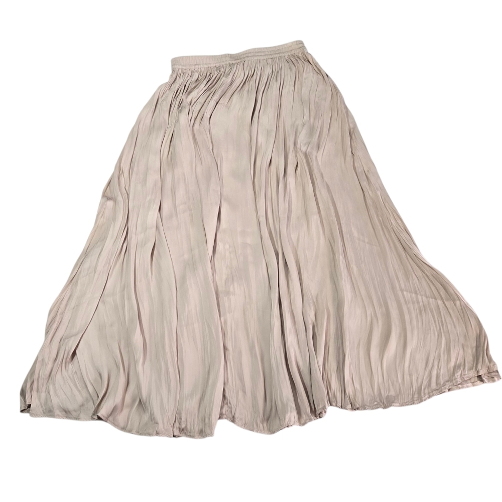 Elegant Philosophy Cream/ Champagne Flowy Maxi Pleated Skirt Size XS